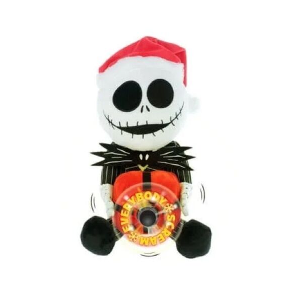 The Nightmare Before Christmas Jack Skellington Message Fan Plush nwt - Picture 1 of 11